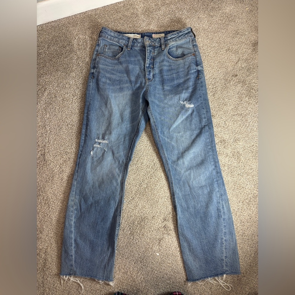 Pilcro and the Letterpress Anthropologie High Rise High Waisted Straight 28